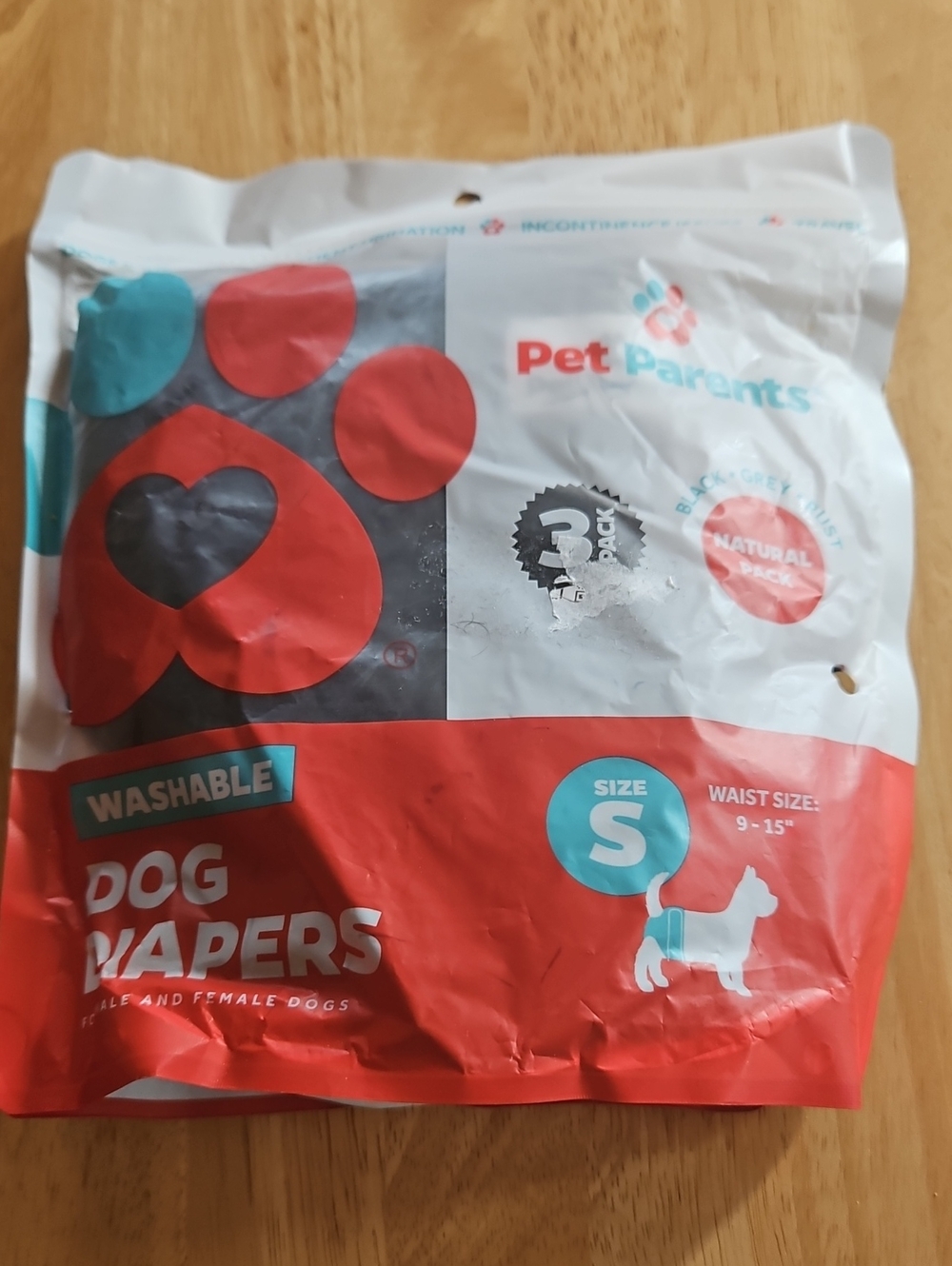 Pet Parents 3 Pack Washable Dog Diapers -  (Size S)